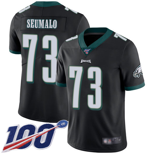 Men Philadelphia Eagles #73 Isaac Seumalo Black Alternate Vapor Untouchable NFL Jersey Limited Player